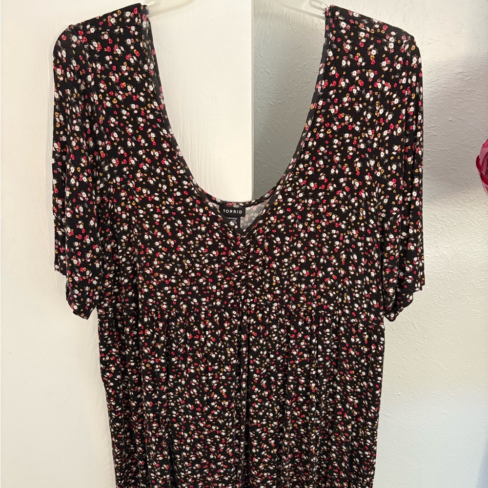 Torrid Black Floral Top